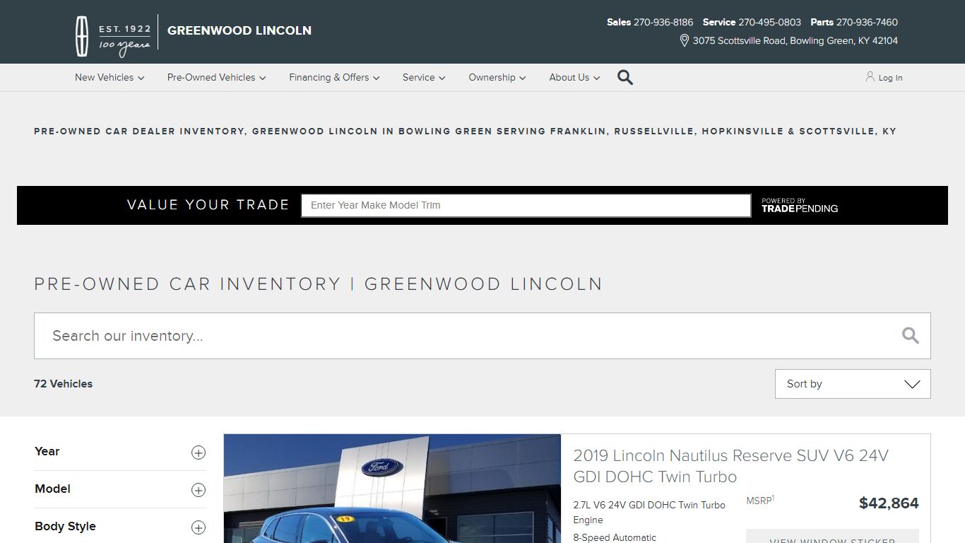 Pre-Owned Car Inventory | Dealer in Bowling Green Serving Franklin ...